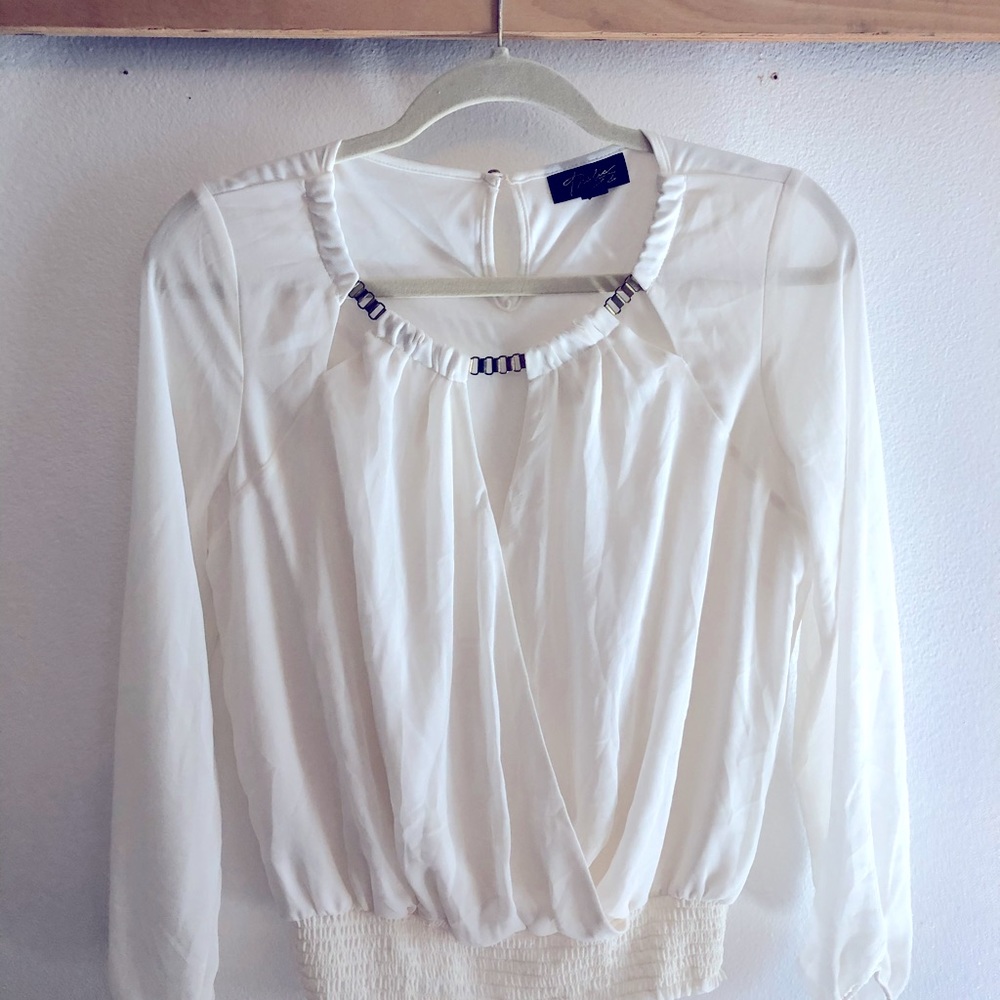 Thalia Sodi White Long Sleeve Blouse.